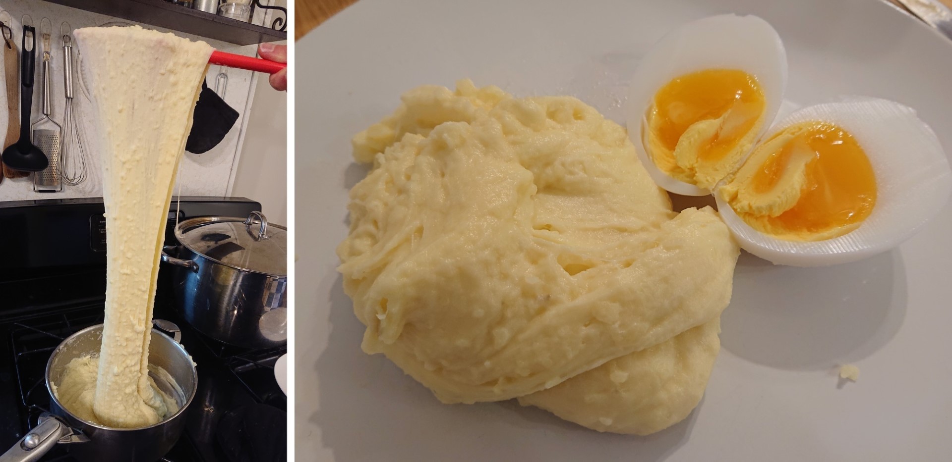 aligot and soft-boiled duck egg